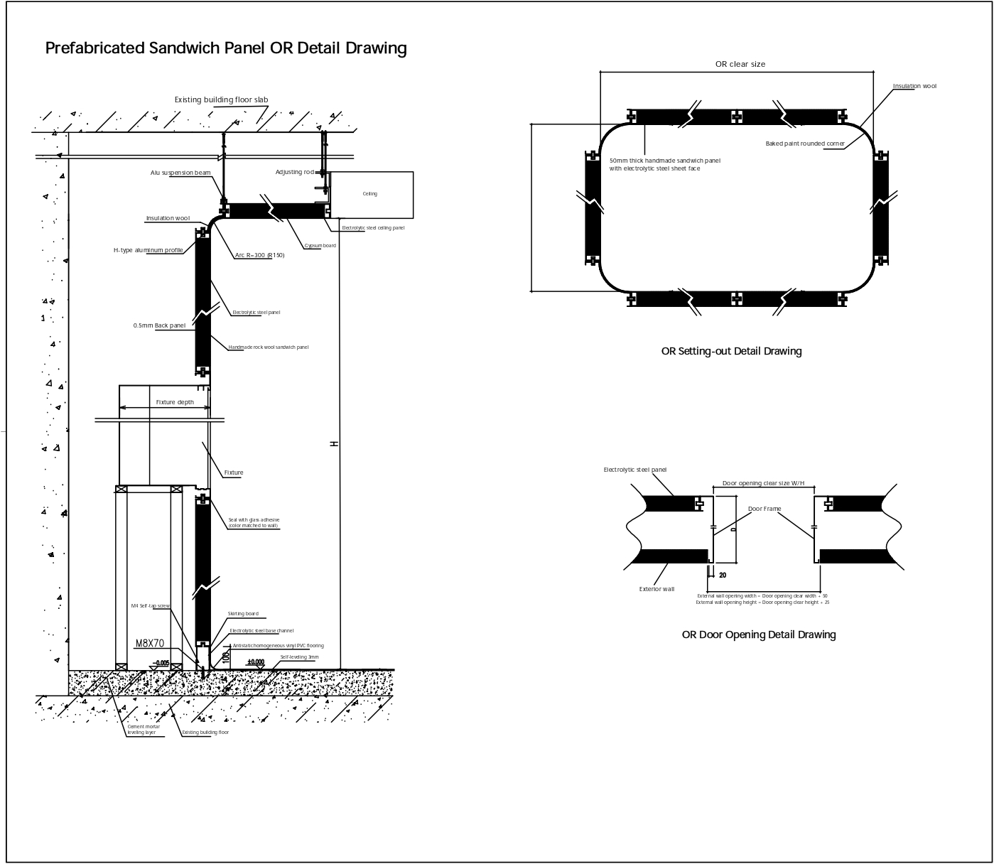 Prefabricated Sandwich Panel OR Detail Drawing