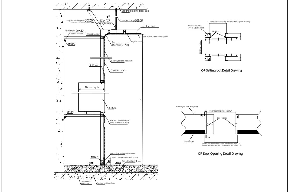 Steel Structure Operating Room Connection Details