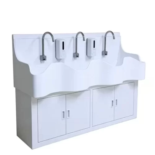 acrylic-hospital-surgical-sink-3-person-with-sensor-faucets